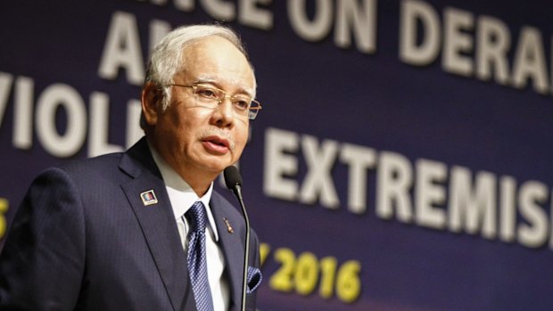 Malaysian Prime Minister Najib Razak at a conference in Kuala Lumpur in January.