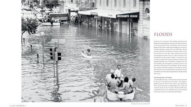 The book also covers major events in the state's history, including the 1974 floods.