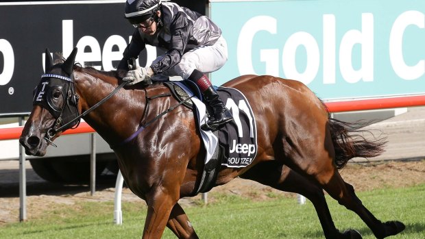 Speed machine: Houtzen raced to an all-the-way win in the Magic Millions Classic on Saturday.