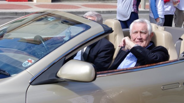 George Lazenby at Goulburn's second Spyfest street parade.