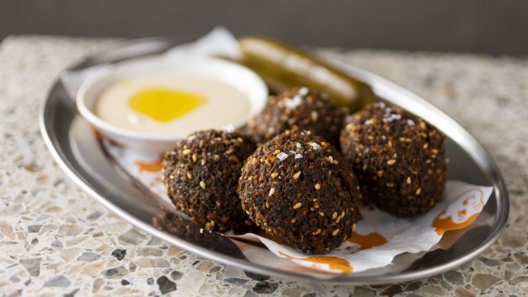 Falafel, tahini and pickles.