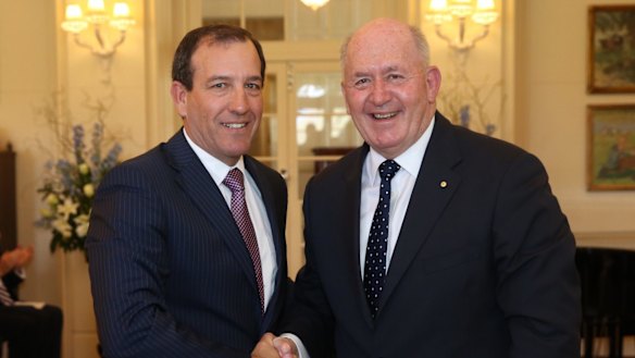 Mal Brough is sworn in as Special Minster of State  by Governor-General Sir Peter Cosgrove in September.