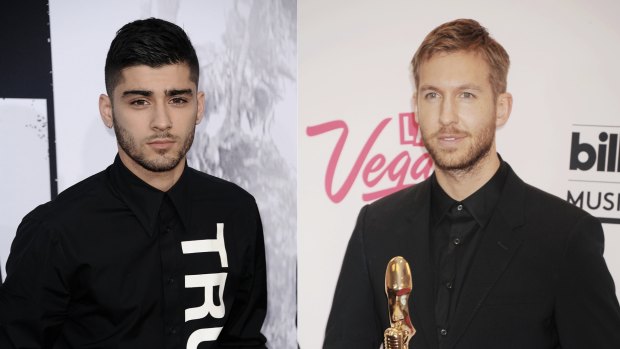 Zayn Malik (left) and Calvin Harris have clashed on Twitter.