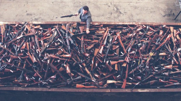 About 4000 guns about to be destroyed as part of the 1996 buyback. 