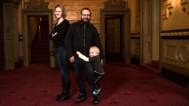 Now former Senator Ricky Muir with wife Kerrie-Anne and son Tristan.