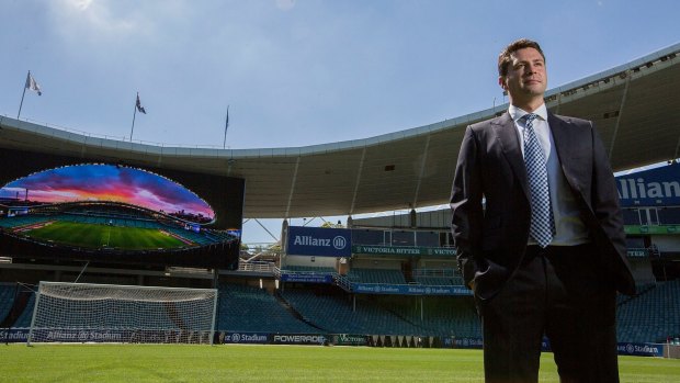 Home patch: Sydney FC chairman Scott Barlow at Allianz Stadium.