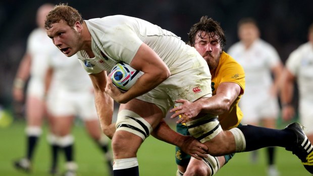 Joe Launchbury – man of the match on Sunday – pictured here against the Wallabies during last year's World Cup.