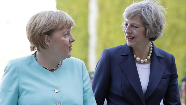 German Chancellor Angela Merkel and British Prime Minister Theresa May meet in Berlin. So far there are hopeful signs for May's leadership.