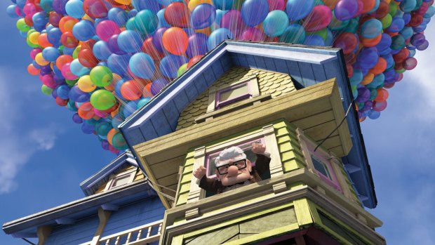 Up, up and away in Pixar's <i>Up</i>. 