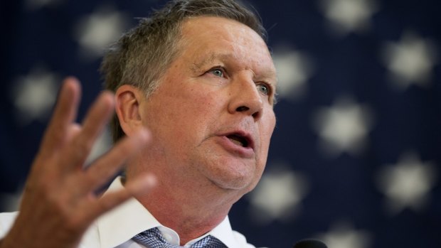 Ohio Governor John Kasich is well behind Trump and Cruz in the delegate count and is playing for a contested convention.
