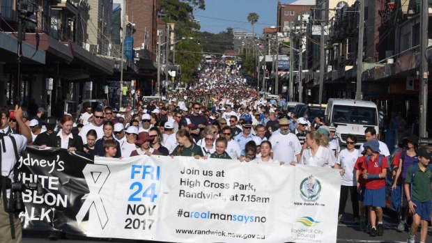 Randwick City Council and the NSW Police Force hold this year's annual Sydney White Ribbon Day Walk, which aims to stop violence against women. 