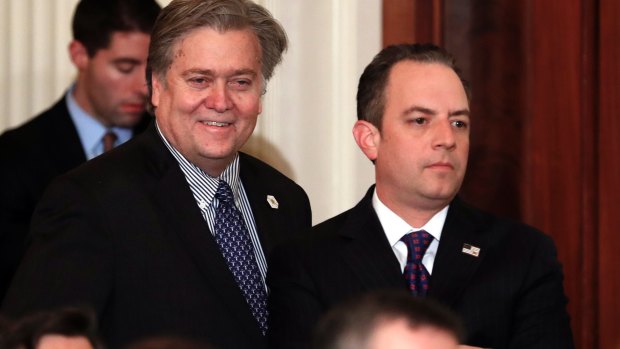 Steve Bannon and Reince Priebus were quickly brought in by Trump when details of Flynn's talks with Russia were made clear. 