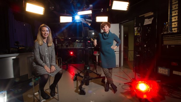 Actor Bridie McKim (left), who has cerebral palsy, and writer-director Sofya Gollan, who is deaf.