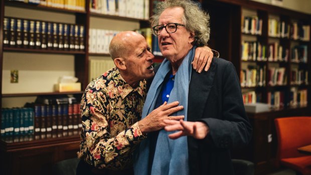 David Helfgott and Geoffrey Rush at the National Film and Sound Archive to celebrate 20 years since the release of Shine.