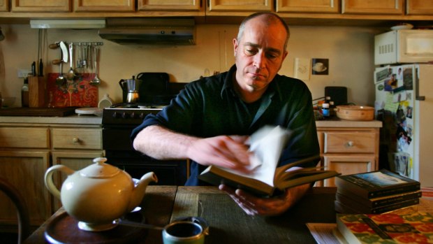 Playwright Michael Gurr at home in his kitchen.
