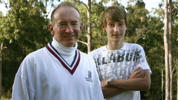 Back in the day: A young Luke Dittman with his famous father Mick in 2006.