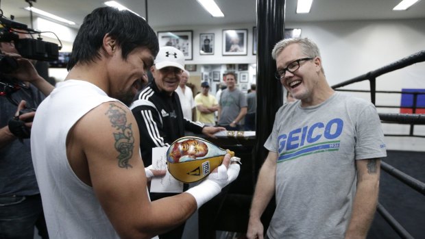 Special bond:  Manny Pacquiao and his trainer Freddie Roach.