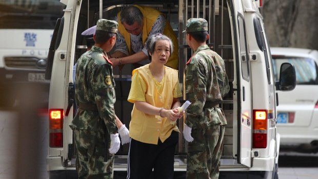 Charlotte Chou is released from Guangzhou No.1 Detention Centre last Saturday.