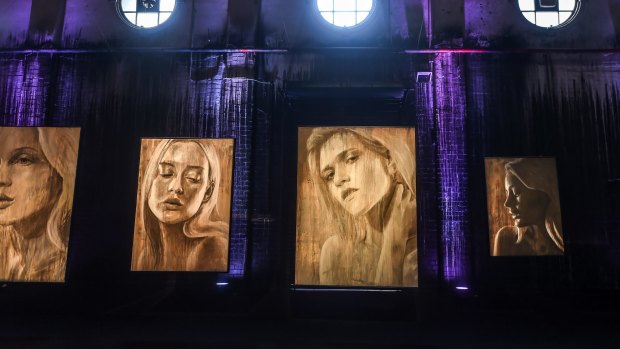 Paintings on canvas of Rone's model muses.