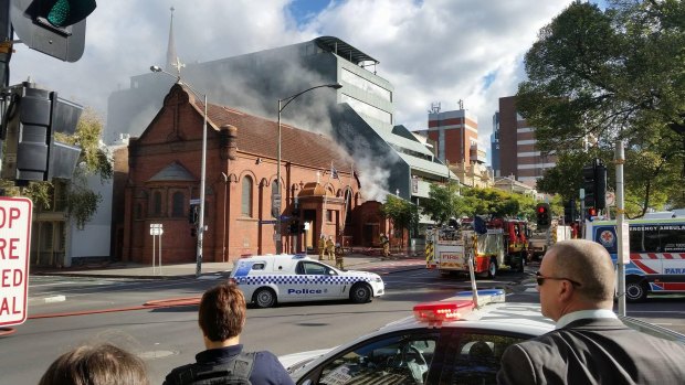 Fire takes hold of Victoria's oldest Greek Orthodox church on Monday afternoon.