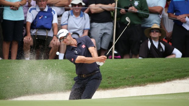 Out of the bunker: Adam Scott during the second round of the Australian Open.