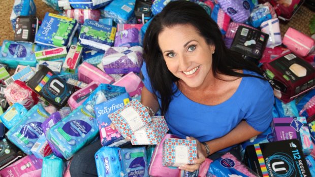 Share the Dignity founder Rochelle Courtenay with sanitary product donations.
