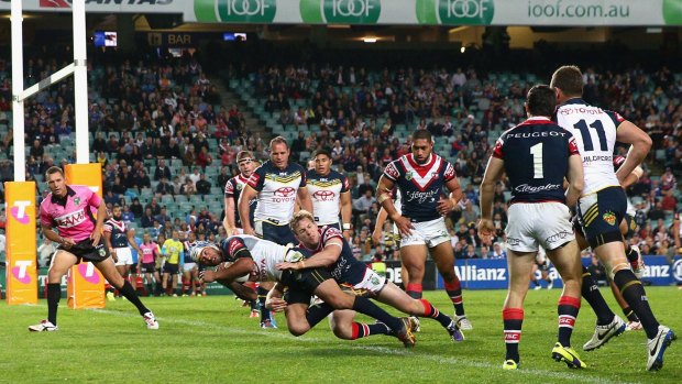 The Cowboys take on the Roosters during the NRL play-off at Allianz Stadium.