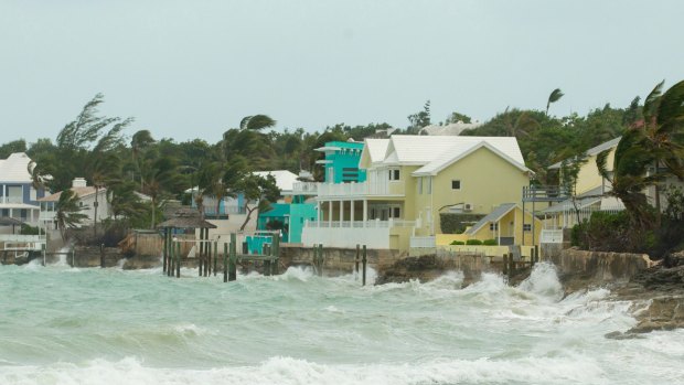 Rough seas start to pound the Florida coastline as Hurricane Irma moves through the Southern Bahama Islands.