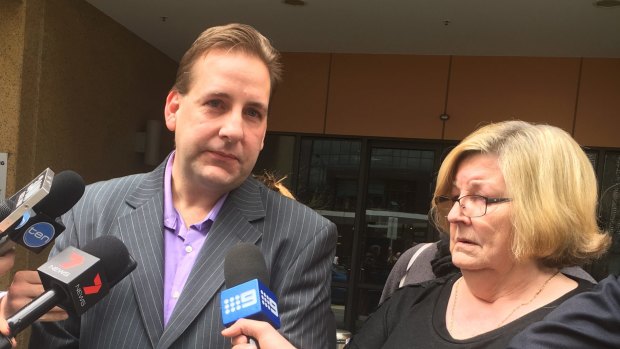 'The justice system is broken': Brenda Goudge's son Adam and sister Susan McCormack, outside court on Friday.