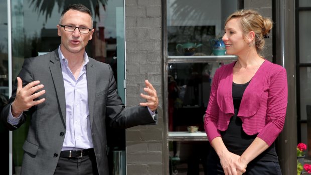 Greens leader Richard Di Natale and his deputy, Larissa Waters.