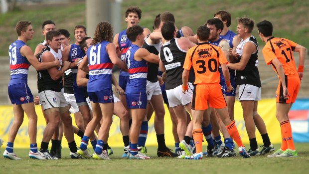 Will Minson was ejected following this melee.