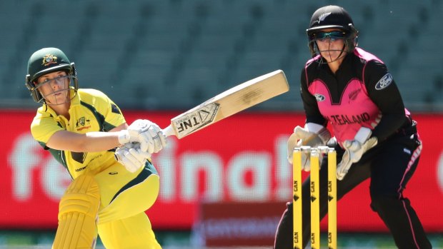 Elyse Villani in action against New Zealand in Friday's Twenty20 match.