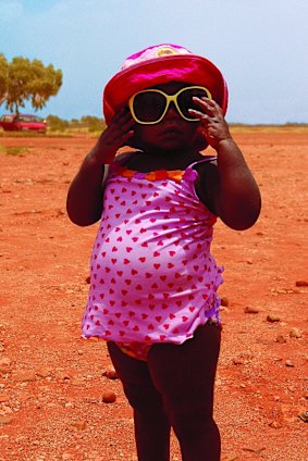 Little girl at Kintore Pool opening. 