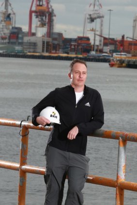 Dan Walding works on an oil rig and has been training for the City2Sea by running laps of the helipad.  