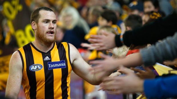 The ever-popular Jarryd Roughead in healthier times for the Hawks.