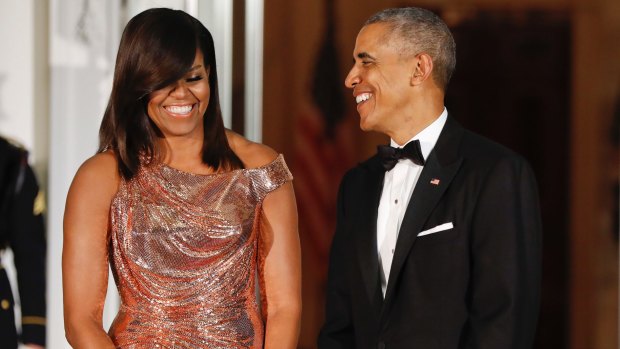 Barack and Michelle Obama at the 2016 state dinner.