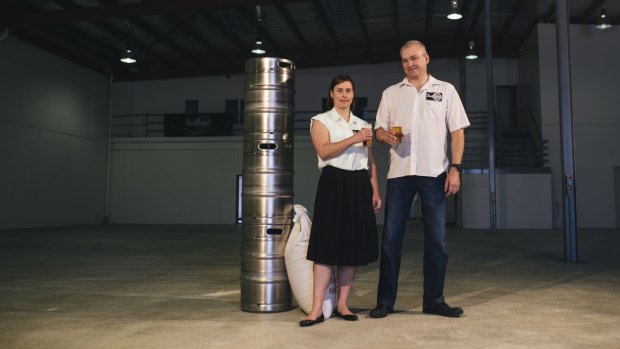 Tracy Margrain and Richard Watkins, owners of BentSpoke Brewery in Braddon, are opening a new venue and canning facility in Mitchell.
