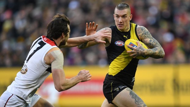 No argument: Richmond's in-demand midfielder Dustin Martn turned on another best-on-ground display against the Saints.