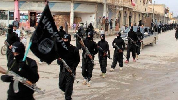 Islamic State militants in an image from a militant website in 2014. 