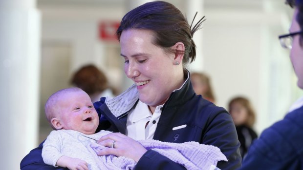 Liberal MP Kelly O'Dwyer with her daughter Olivia.