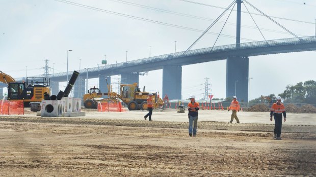 Construction workers at the Webb Dock development under the Westgate bridge have been allowed back to work.