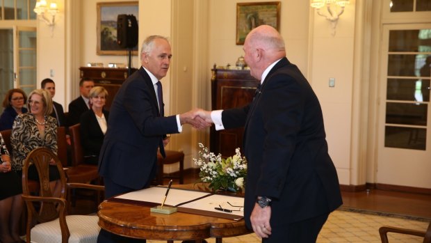 Malcolm Turnbull is sworn in as the 29th Prime Minister of Australia by Governor-General Sir Peter Cosgrove. 
