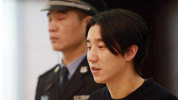 Jaycee Chan (R), son of kung fu star Jackie Chan, during his trial at the Dongcheng District People's Court in Beijing in January. Jaycee Chan admitted drugs offences and sentenced to six months in prison.