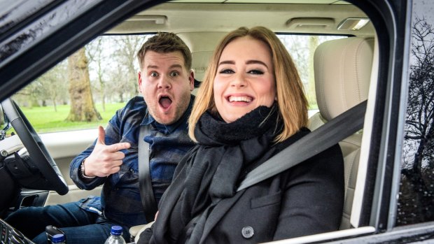 James Corden's singalong with  Adele on Carpool Karaoke is the most-watched late-night YouTube clip, with some 120 million views since January.