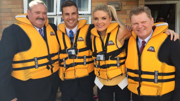 On the rocks: Daryl Brohman, Beau Ryan, Erin Molan and Paul Vautin, from The Footy Show.