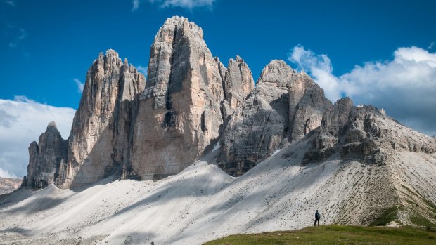 The distinctive peaks of the Tre Cime di Lavaredo.