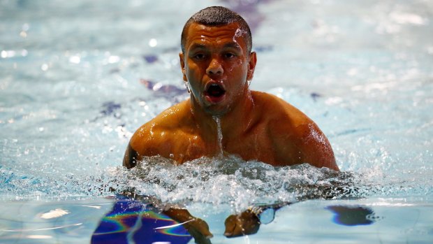 Pool of life: Kurtley Beale swims during an Australia team recovery session in London.