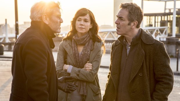 Frances O'Connor, centre, and James Nesbitt, right, in the series The Missing.