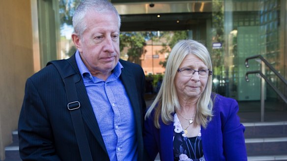 Matthew Leveson's parents, Faye and Mark Leveson, outside the inquest in May.