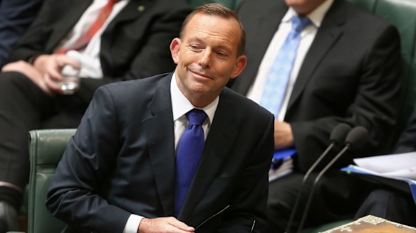 Tony Abbott during question time at Parliament House.